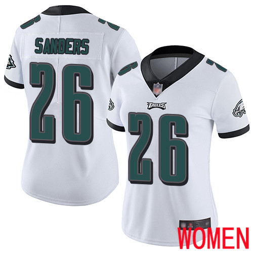 Women Philadelphia Eagles #26 Miles Sanders White Vapor Untouchable NFL Jersey Limited Player Football